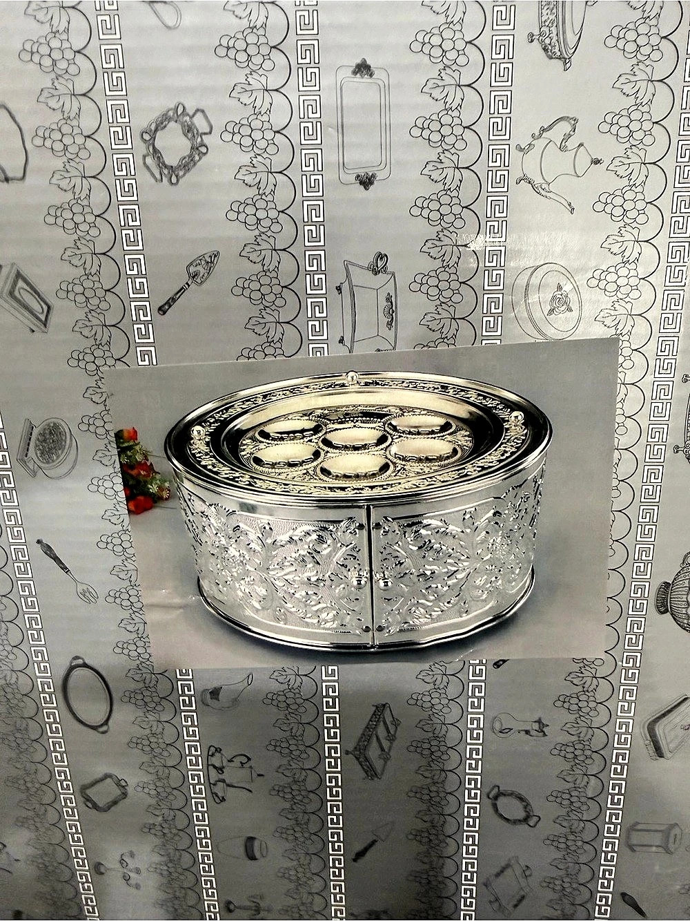 Legacy Round Silver Plated Three Tiered Seder Plate